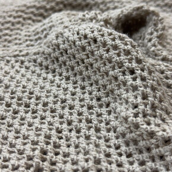 Avenue Sweater Womens Size 18/20 Beige Open Knit Split Neck Boho Pullover - Picture 5 of 7